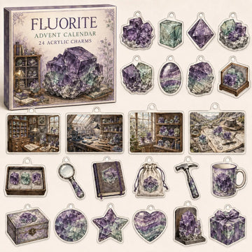 Fluorite Advent Calendar 2026 - 24-Day Countdown, Acrylic Charms