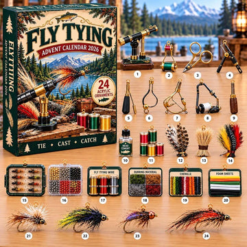 Fly Tying Advent Calendar 2026 - 24-Day Countdown, Acrylic Charms