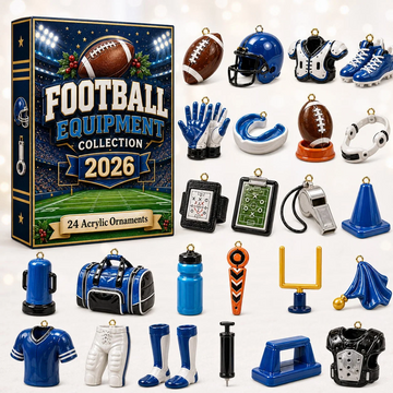 Football Blue Team Advent Calendar 2026 - 24-Day Countdown, Acrylic Charms Every Day Bring New Suprises