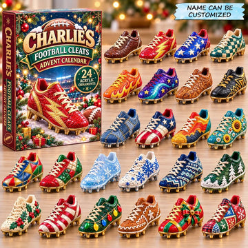 Football Cleats Advent Calendar 2026 - 24-Day Countdown, Acrylic Charms