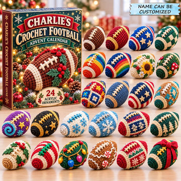 Football Crochet Advent Calendar 2026 - 24-Day Countdown, Acrylic Charms