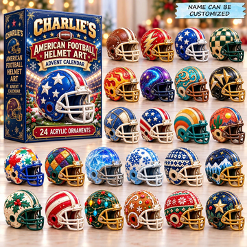 Football Helmet Advent Calendar 2026 - 24-Day Countdown, Acrylic Charms Every Day Bring New Suprises