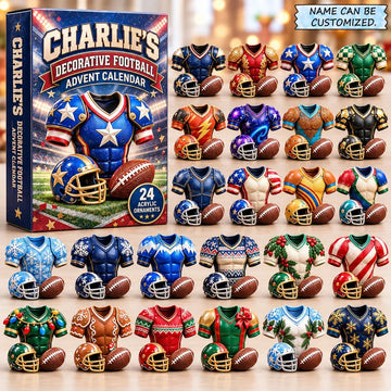 Football Jersey Advent Calendar 2026 - 24-Day Countdown, Acrylic Charms