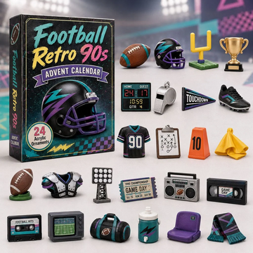 Football Retro 90s Advent Calendar 2026 - 24-Day Countdown, Acrylic Charms Every Day Bring New Suprises