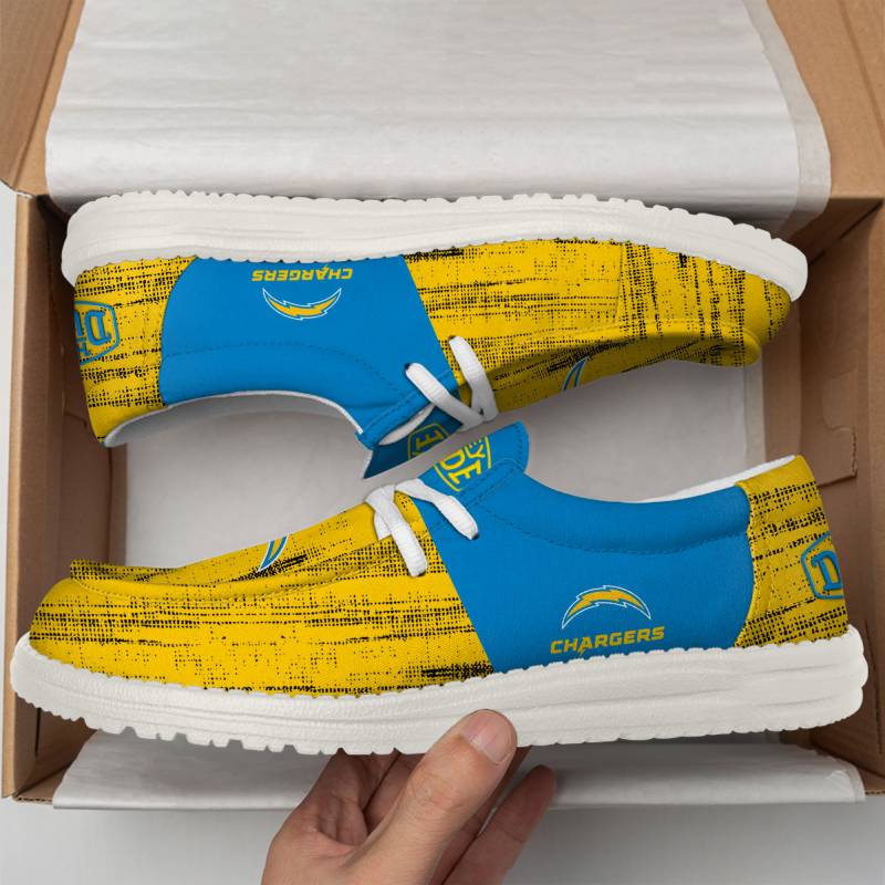 Footgearlocker Las Vegas Chargers Personalized Hey Dude Shoes For Men And Women