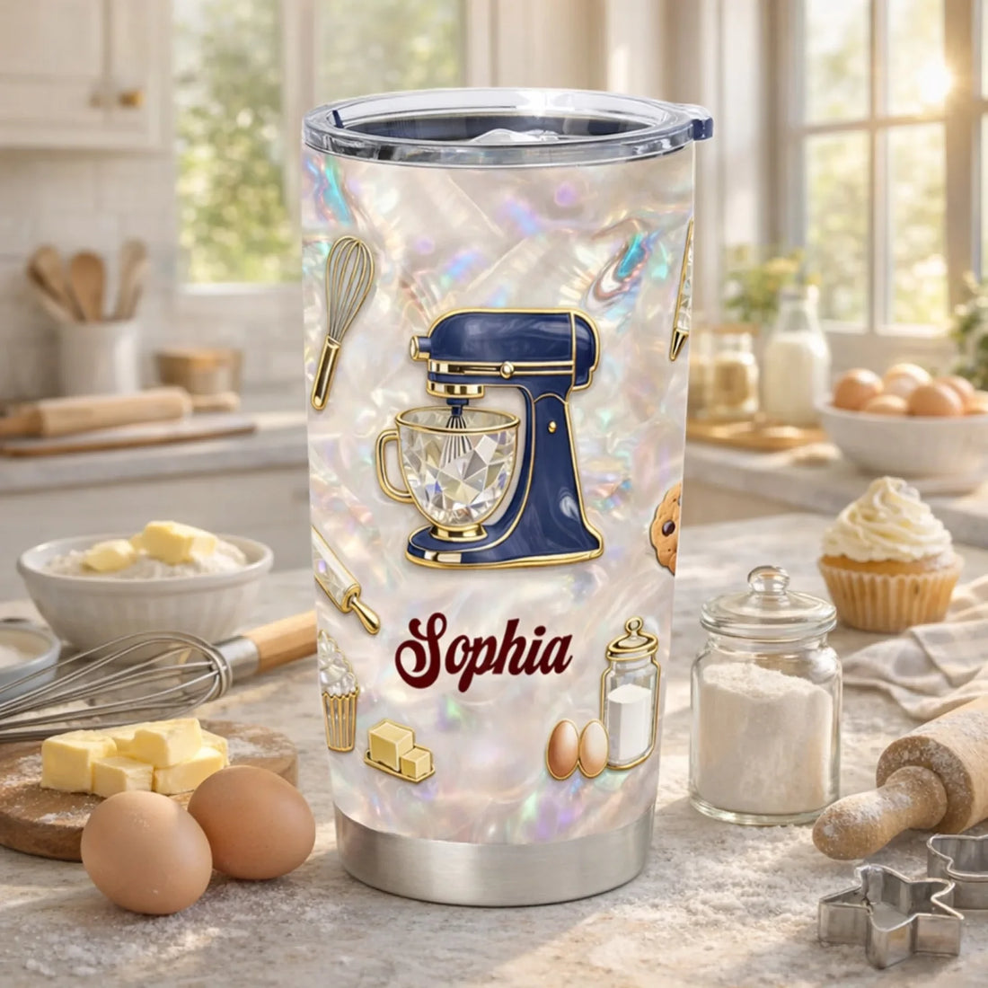 For Girl Who Loves Baking Personalized Tumbler Baking Lover Gift Cute Kitchen Baking Gift For Her For Family