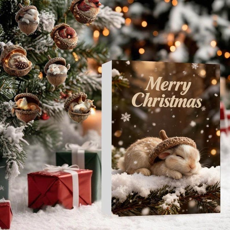 Forest Animal Acorn Advent Calendar Christmas Cone Animal Hanging Ornament Gift Gift For Nature Lovers Christmas Countdown Calendar