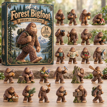 Forest Bigfoot Backpacker Advent Calendar 2026 - 24-Day Countdown, Acrylic Charms