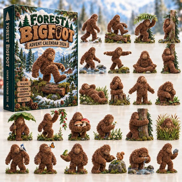 Forest Bigfoot advent calendar 2026 - 24-Day Countdown, Acrylic Charms