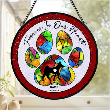 Forever In Our Hearts Personalized Window Stained Glass Hanging Suncatcher