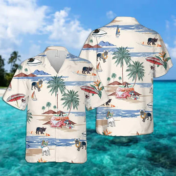 French Bulldog Summer Beach Hawaiian Shirt, Hawaiian Shirts for Men Short Sleeve Aloha Beach Shirt HO0943