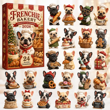 Frenchie Bakery Advent Calendar 2026 - 24-Day Countdown, Acrylic Charms Every Day Bring New Suprises