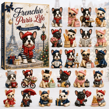 Frenchie Paris Life Advent Calendar 2026 - 24-Day Countdown, Acrylic Charms Every Day Bring New Suprises