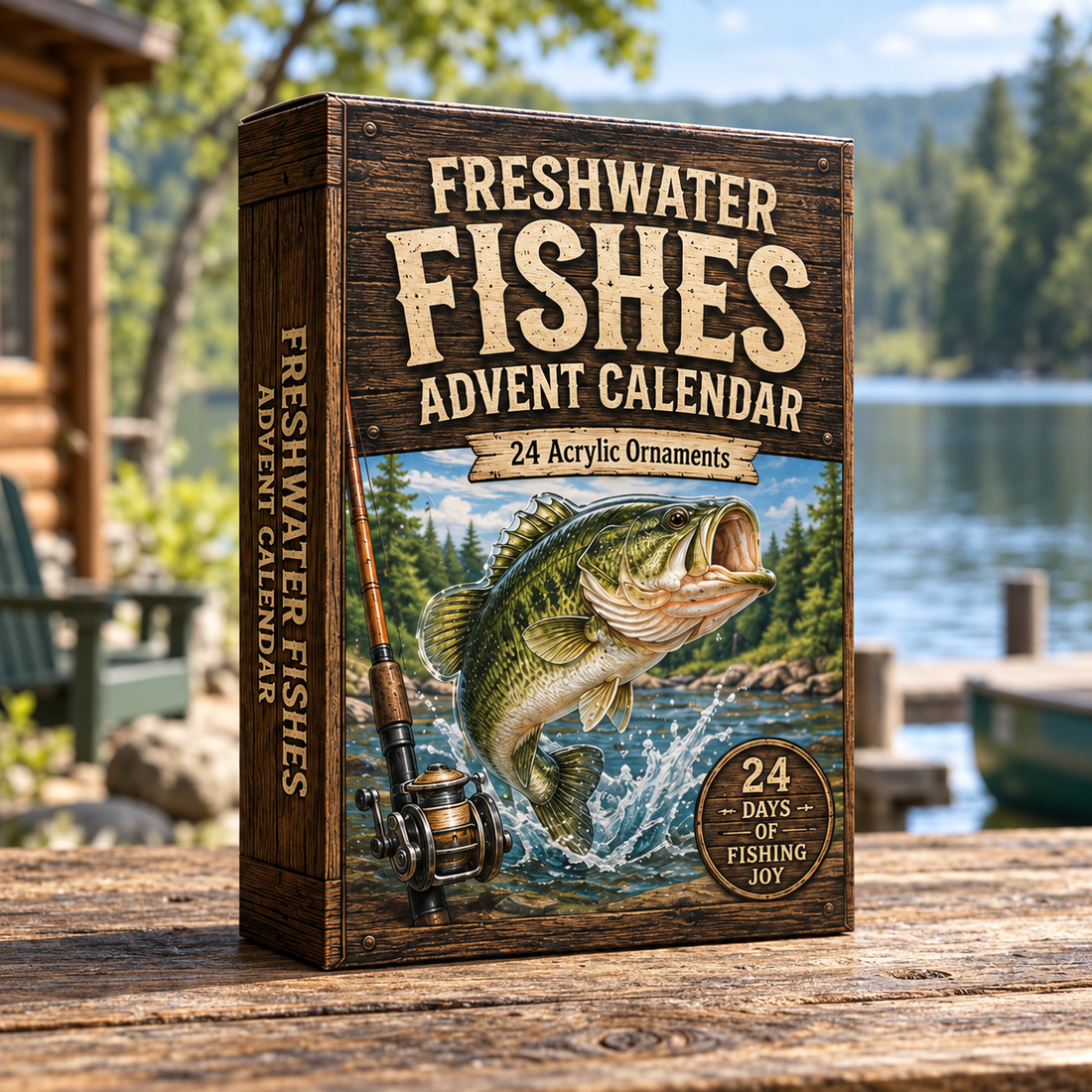 Freshwater Fishing Species Advent Calendar 2026 24 Day Festive Countdown Acrylic Charms Blind Box Gift For Fishing Lovers