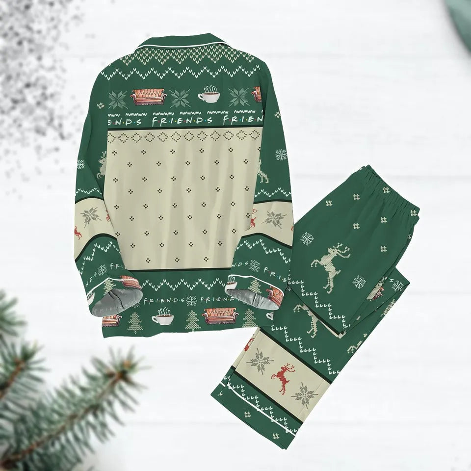 Friends Christmas Pajamas, Central Perk Xmas Pajamas, 90s Tv Show Christmas Shirt, Winter Holiday Pajamas Set, Xmas Gift