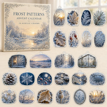 Frost Patterns Advent Calendar 2026 - 24-Day Countdown, Acrylic Charms