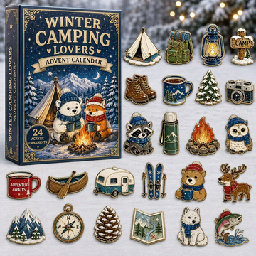 Frosty Camp Advent Calendar 2026 - 24-Day Countdown, Acrylic Charms Every Day Bring New Suprises