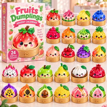 Fruit Dumpling advent calendar 2026 - 24-Day Countdown, Acrylic Charms