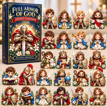 Full Armor Of God advent calendar 2026 - 24-Day Countdown, Acrylic Charms