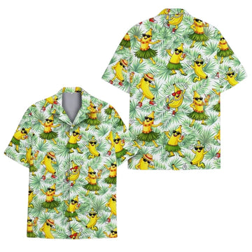 Funny Banana Dancing Hawaiian Shirt For Men Women, Tropical Banana Hawaiian Shirts HE0171