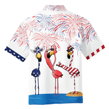 Funny Flamingo Aloha Hawaiian Shirts For Summer, Independence Day Is Coming, Happy 4th of July Hawaiian Shirt For Men Women, Gift For Flamingo Lovers