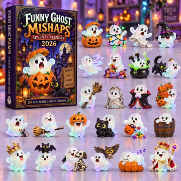 Funny Ghost Mishaps advent calendar 2026 - 24-Day Countdown, Acrylic Charms