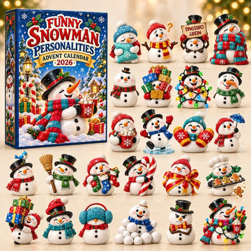 Funny Snowman Advent Calendar 2026 - 24-Day Countdown, Acrylic Charms
