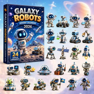 Galaxy Robots Advent Calendar 2026 - 24-Day Countdown, Acrylic Charms Every Day Bring New Suprises