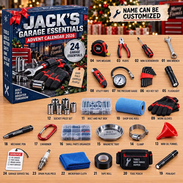 Garage Essentials Advent Calendar 2026 - 24-Day Countdown, Acrylic Charms