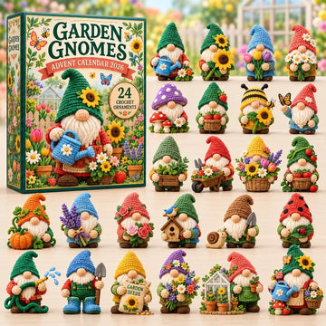 Garden Gnome Advent Calendar 2026 - 24-Day Countdown, Acrylic Charms