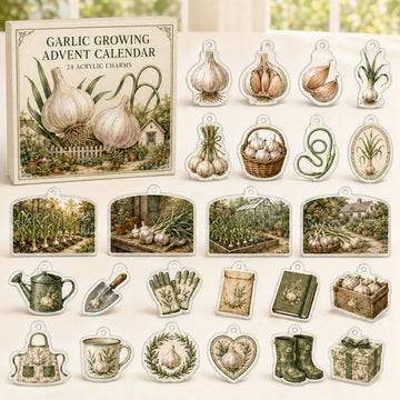 Garlic Growing Advent Calendar 2026 - 24-Day Countdown, Acrylic Charms