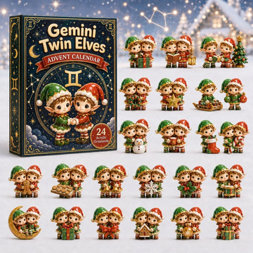 Gemini Twin Elves Christmas Advent Calendar 2026 - 24-Day Countdown, Acrylic Charms Every Day Bring New Suprises