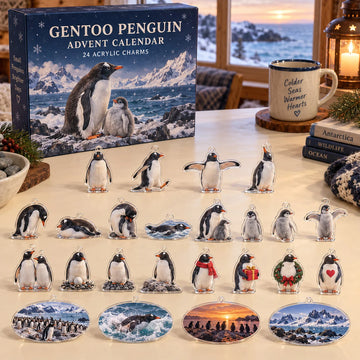 Gentoo Penguin Advent Calendar 2026 - 24-Day Countdown, Acrylic Charms