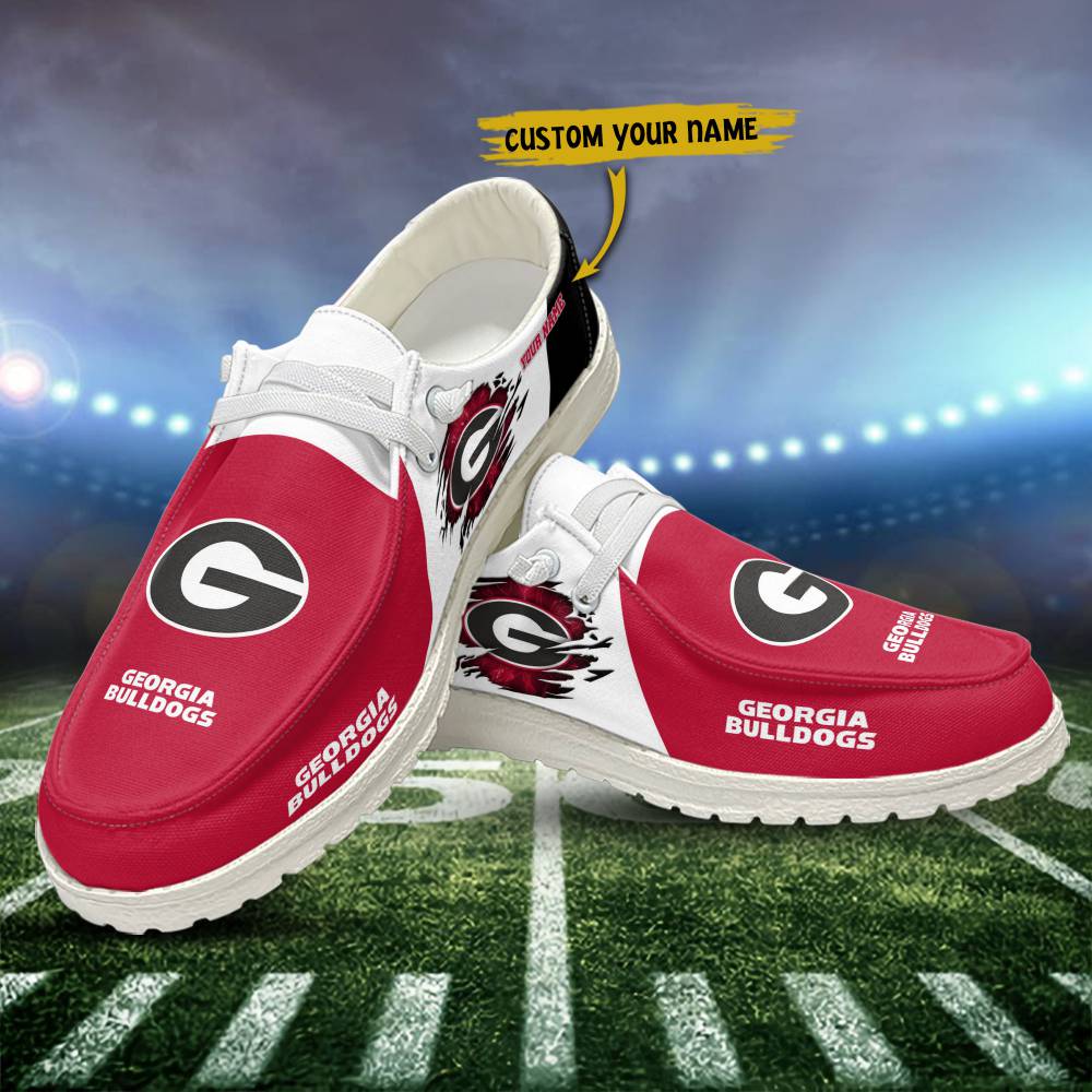 Georgia Bulldogs Hey Dude Shoes, NCAA Shoes, White Hey Dudes - Ingenious Gifts Your Whole Family