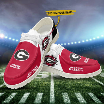 Georgia Bulldogs Hey Dude Shoes, NCAA Shoes, White Hey Dudes - Ingenious Gifts Your Whole Family
