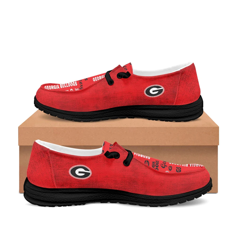 Georgia Bulldogs Loafers - Inspired By Hey Dude Shoes Style
