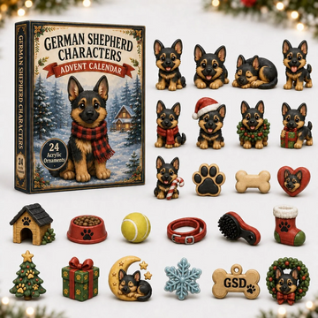 German Shepherd Advent Calendar 2026 - 24-Day Countdown, Acrylic Charms Every Day Bring New Suprises
