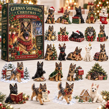 German Shepherd Christmas Advent Calendar 2026 - 24-Day Countdown, Acrylic Charms