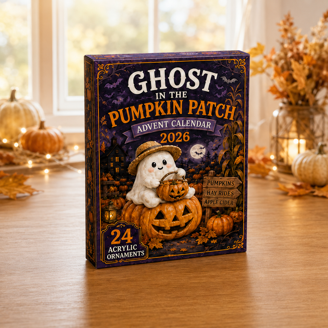 Ghost In The Pumpkin Patch Advent Calendar 2026 24 Day Festive Countdown Acrylic Charms Blind Box Gift For Family Friends