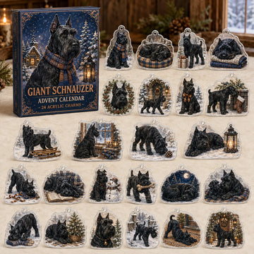 Giant Schnauzer Winter Advent Calendar 2026 - 24-Day Countdown, Acrylic Charms
