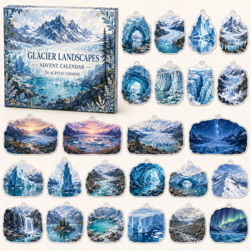 Glacier Landscapes Advent Calendar 2026 - 24-Day Countdown, Acrylic Charms