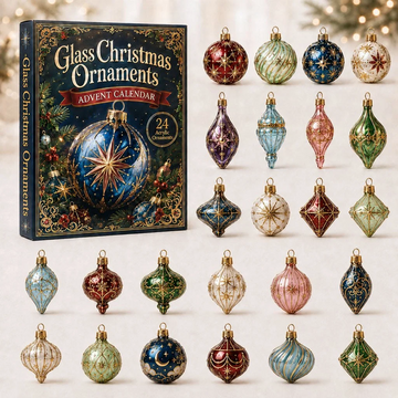 Glass Chrismast Advent Calendar 2026 - 24-Day Countdown, Acrylic Charms Every Day Bring New Suprises