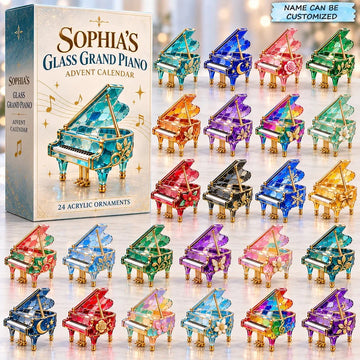 Glass Piano Advent Calendar 2026 - 24-Day Countdown, Acrylic Charms