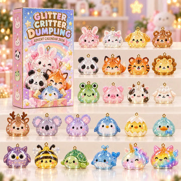 Glitter Critter Dumpling Advent Calendar 2026 - 24-Day Countdown, Acrylic Charms