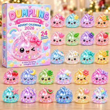 Glitter Dumpling Dreams Advent Calendar 2026 - 24-Day Countdown, Acrylic Charms
