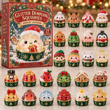 Glitter Dumpling Squishies Advent Calendar 2026 - 24-Day Countdown, Acrylic Charms