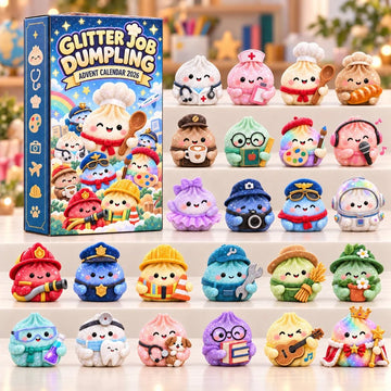 Glitter Job Dumpling Advent Calendar 2026 - 24-Day Countdown, Acrylic Charms