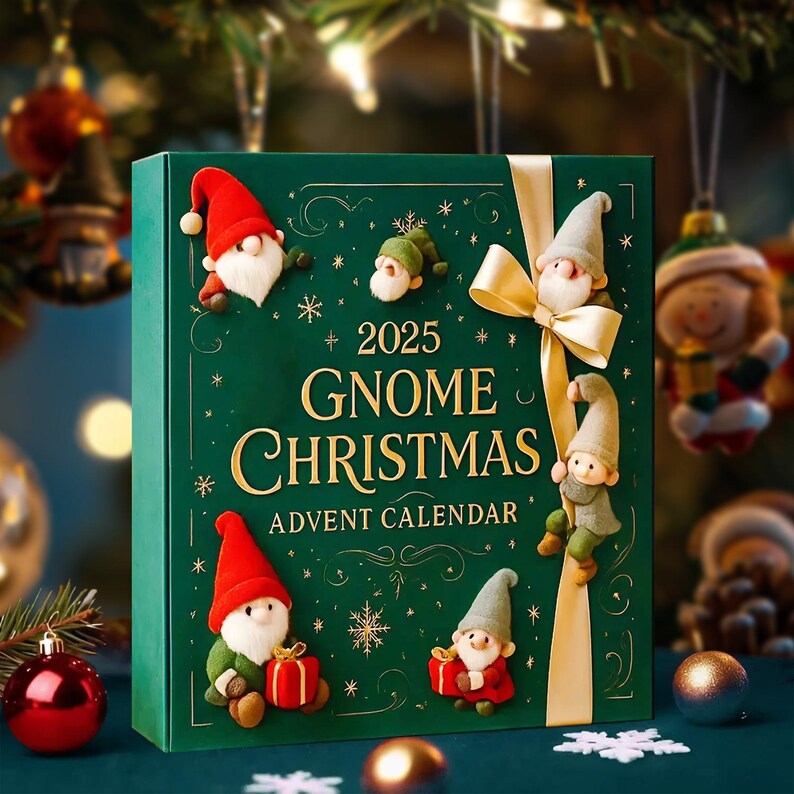 Gnome Christmas Advent Calendar 2026 24 Day Gnome Xmas Figurines Vintage Christmas Ornament Countdown