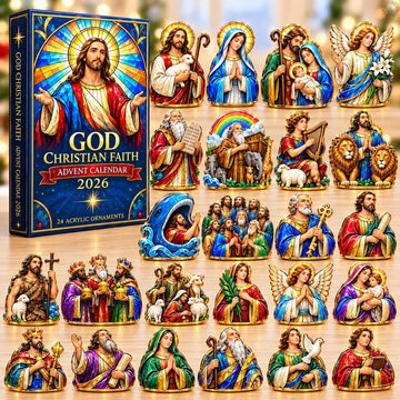 God Christian Faith advent calendar 2026 - 24-Day Countdown, Acrylic Charms
