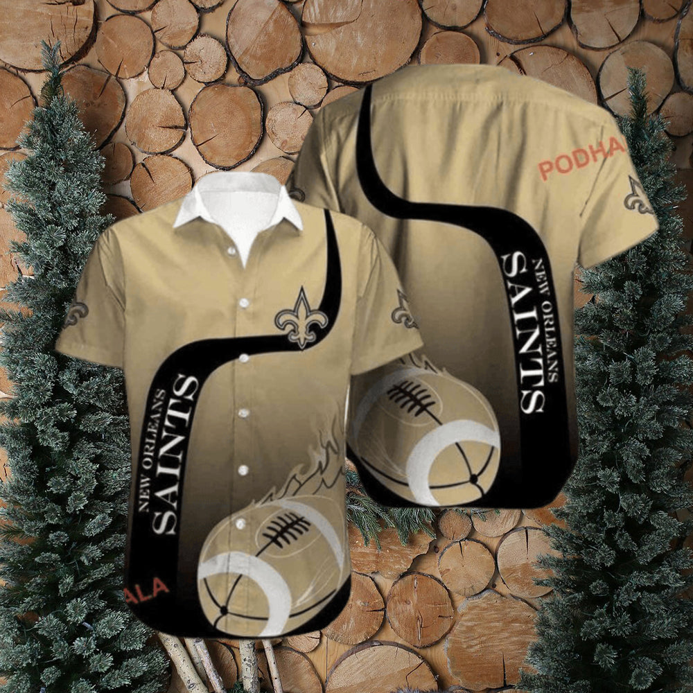 Golden Black Elegance NFL New Orleans Saints Hawaiian Shirt